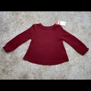 Cat & jack girl 3t Maroon flowy long sleeve blouse